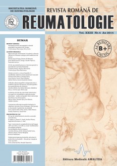 Romanian Journal of Rheumatology, Volume XXIII, No. 4, 2014