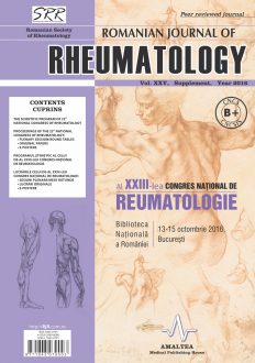 Romanian Journal of Rheumatology, Volume XXV, Supl., 2016