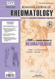 Romanian Journal of Rheumatology, Volume XXVI, Supl., 2017