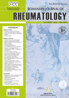 Romanian Journal of Rheumatology, Volume XXVII, No. 2, 2018