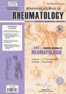 Romanian Journal of Rheumatology, Volume XXVII, Supliment, 2018