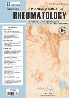Romanian Journal of Rheumatology, Volume 31, No. 4, 2022