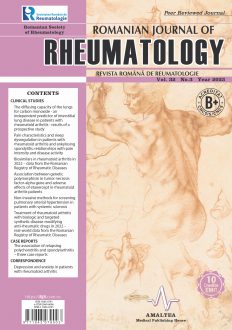 Romanian Journal of Rheumatology, Volume 32, No. 3, 2023