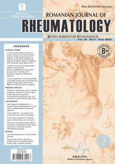 Romanian Journal of Rheumatology, Volume 32, No. 4, 2023