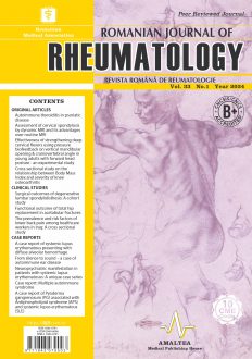 Romanian Journal of Rheumatology, Volume 33, No. 1, 2024