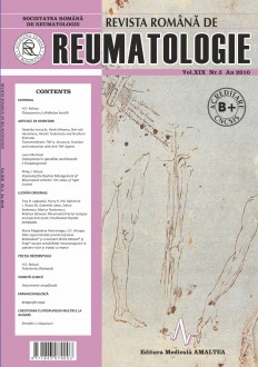 Romanian Journal of Rheumatology, Volume XIX, No. 3, 2010