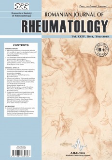 Romanian Journal of Rheumatology, Volume XXIV, No. 4, 2015